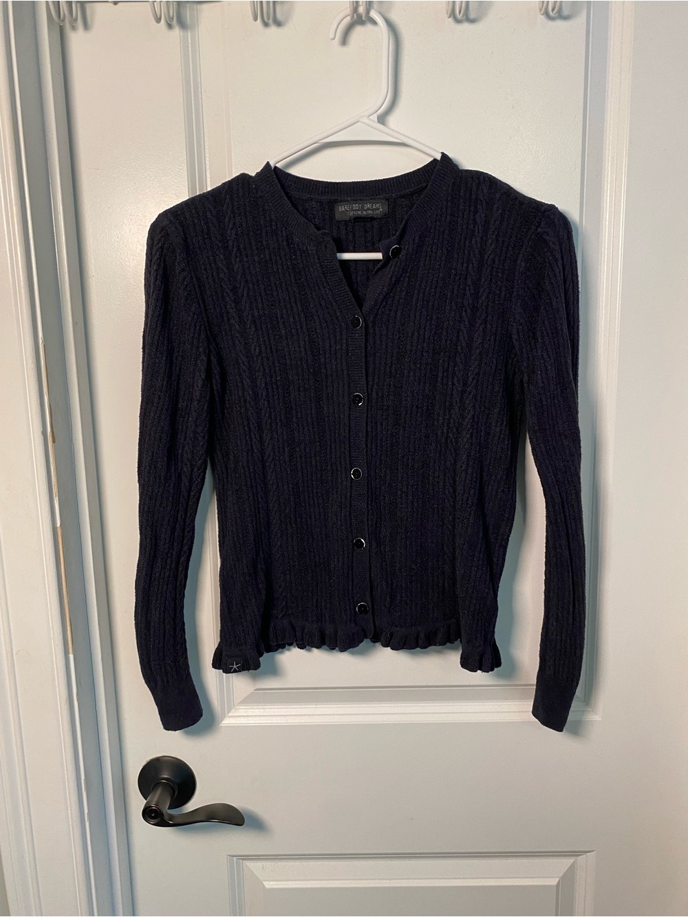 Barefoot Dreams Cozy Chic Ultra Light Ruffle Hem Cardigan